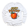 Just Peachy Fruit Shirt - Food Pun Tee by Madi Moosh