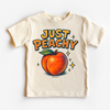 Just Peachy Fruit Shirt - Food Pun Tee by Madi Moosh