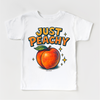Just Peachy Fruit Shirt - Food Pun Tee by Madi Moosh