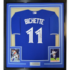 Framed Autographed/Signed Bo Bichette 35x39 Toronto Blue Baseball Jersey JSA COA