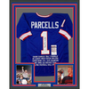 Framed Autographed/Signed Bill Parcells 35x39 New York Blue Stat Football Jersey JSA COA by Hall of Fame Sports Memorabilia