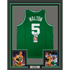 Framed Autographed/Signed Bill Walton 35x39 Boston Green Basketball Jersey JSA COA