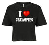 I Love Creampies I Heart Sexy Funny Sexy Adult Humor Graphic Ladies Crop Top by MyWackyTees