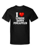 I Love Upside Down Pineapples I Heart Swingers Adult Humor Graphic Tee Shirt by MyWackyTees