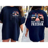 "Boats, Hoes & Freedom" Step Brothers 4th of July T-Shirt – Funny 2-Side Patriotic Graphic Tee, Premium 100% Cotton Independence Day Top, Sarcastic USA Summer Party Apparel, Made in USA