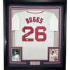 Framed Autographed/Signed Wade Boggs 35x39 Boston White Baseball Jersey JSA COA
