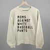 Moms Against White Baseball Pants by Ivy + Cloth