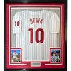 Framed Autographed/Signed Larry Bowa 35x39 980 WS Champs Philadelphia Pinstripe Baseball Jersey JSA COA