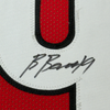 Framed Autographed/Signed Brock Bowers 35x39 Georgia Red College Football Jersey Beckett BAS COA