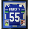 Framed Autographed/Signed Brian Bosworth 35x39 Seattle Blue Football Jersey JSA COA by Hall of Fame Sports Memorabilia