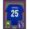 Framed Autographed/Signed Bradley Barcola 35x39 France French National Team Blue Soccer Jersey Beckett BAS COA by Hall of Fame Sports Memorabilia