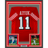 Framed Autographed/Signed Brandon Aiyuk 35x39 San Francisco Alternate Red Football Jersey JSA COA