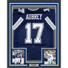 Framed Autographed/Signed Brandon Aubrey 35x39 Dallas Blue Football Jersey Beckett BAS COA by Hall of Fame Sports Memorabilia