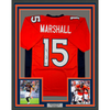 Framed Autographed/Signed Brandon Marshall 35x39 Denver Orange Football Jersey Beckett BAS COA by Hall of Fame Sports Memorabilia