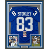 Framed Autographed/Signed Brandon Stokley 35x39 Indianapolis Blue Football Jersey JSA COA by Hall of Fame Sports Memorabilia
