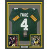 Framed Autographed/Signed Brett Favre 35x39 Green Bay Green Football Jersey Favre Hologram COA