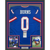 Framed Autographed/Signed Brian Burns 35x39 New York Retro Blue Football Jersey JSA COA by Hall of Fame Sports Memorabilia