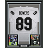 Framed Autographed/Signed Brock Bowers 35x39 Las Vegas Oakland White Football Jersey Beckett BAS COA by Hall of Fame Sports Memorabilia