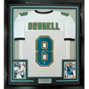 Framed Autographed/Signed Mark Brunell 35x39 Jacksonville White Football Jersey Beckett BAS COA
