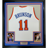 Framed Autographed/Signed Jalen Brunson 35x39 New York White Basketball Jersey PSA/DNA COA