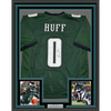 Framed Autographed/Signed Bryce Huff 35x39 Philadelphia Green Football Jersey JSA COA