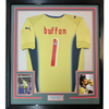 Framed Autographed/Signed Gianluigi Buffon 35x39 Italy Gold Soccer Futbol Jersey Beckett BAS COA by Hall of Fame Sports Memorabilia