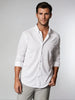 Classic White Long Sleeve Button Down Tech Shirt by Buki