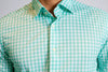 Mauro Long Sleeve Check Tech Shirt - Emerald by Buki