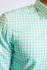 Mauro Long Sleeve Check Tech Shirt - Emerald by Buki