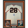 Framed Autographed/Signed Buster Posey 35x39 San Francisco Giants Cream Baseball Jersey Beckett BAS COA