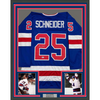 Framed Autographed/Signed Buzz Schneider 35x39 Blue Team USA Miracle On Ice 1980 Olympics Hockey Jersey Beckett BAS COA