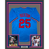 Framed Autographed/Signed Byron Buxton 35x39 Minnesota Light Blue Baseball Jersey Beckett BAS COA