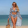 Women's Printed Bikini Three-Piece Swimwear Set by FitiqueFit