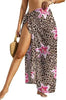 Sheer Chiffon High-Slit Swim Cover-Up Dress – Floral Print, One Size by FitiqueFit