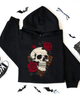 Leopard rose skull hoodie by Madness & Mayhem LLC