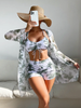 Mesh Cover-Up Three-Piece Swimwear Set – Bikini with Leg-Length Briefs by FitiqueFit