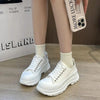 Lace-Up Round Toe Platform Sneakers – Canvas Chunky Sole by FitiqueFit