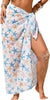 Sheer Chiffon High-Slit Swim Cover-Up Dress – Floral Print, One Size by FitiqueFit
