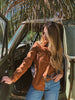 John Wayne Western Pearl Snap Button Up Top In Brown by Lil Bee's Bohemian
