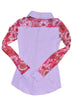 AeroTEQ Girls Lilac Bloom Mesh Pearl Snap Rodeo Shirt by Neon Spur