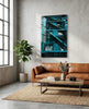 Blue Stairs Glass Wall Art by Insigneart USA
