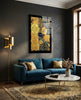 Gold Abstract Glass Wall Art by Insigneart USA