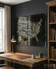 Map of USA Glass Wall Art