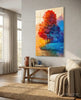 Red Tree Glass Wall Art by Insigneart USA