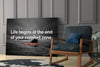 Where the Life Begins? Glass Wall Art by Insigneart USA