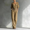 Women's V-Neck Slim Fit Straight Leg Jumpsuit by FitiqueFit