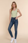 Sleeveless Henley Rib Knit Bodysuit