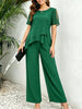 Women's Irregular Hem Top & Wide Leg Pants Two-Piece Set by FitiqueFit