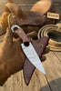 Damascus Hunting Skinner Knife Brown Micarta | Handle and Leather Sheath by JW SteelCrafts