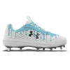 "Carolina Drip" Under Armour Yard Low MT Cleats by Stadium Custom Kicks
